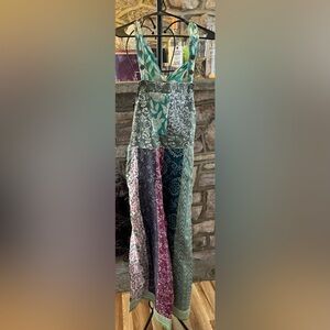 (NWOT) Blue Sky Boho Patchwork Maxi Dress XL | Made in India